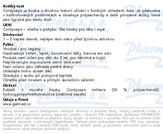 Příbalový leták - Cordyceps 500mg Galmed cps 90
