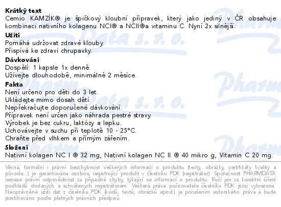 Příbalový leták - Cemio Kamzík 100+50 kapslí
