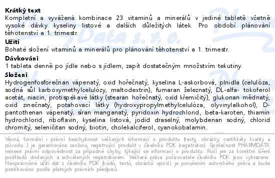 Příbalový leták - GS Mamavit 1 Plánování a 1.trimestr XXL 90+20 tablet