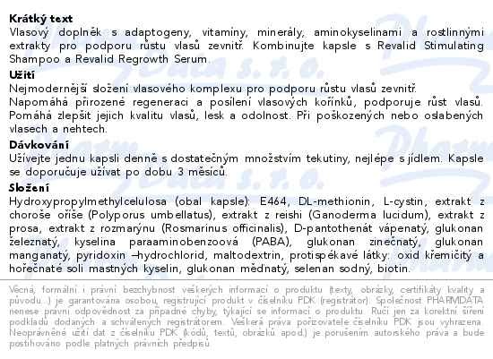 Příbalový leták - Revalid Hair Complex cps.30