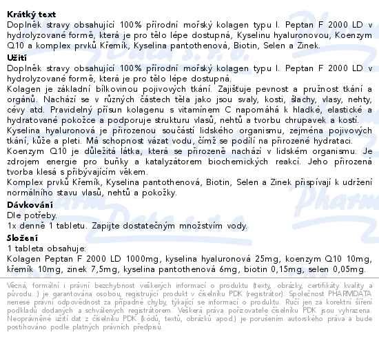 Příbalový leták - Clinical Beauty-Care Kolagen + Kyselina hyaluronová + Koenzym Q 10 60 tablet