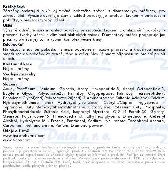 Příbalový leták - FC Diamondceutical 30ml