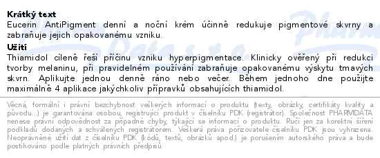 Příbalový leták - Eucerin AntiPigment den+noc krém 2x50ml 2026