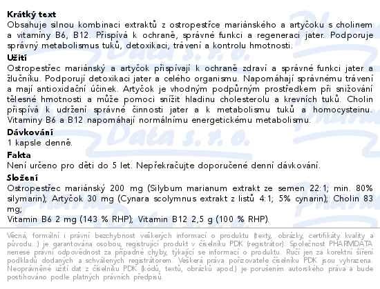 Příbalový leták - NatureVia Ostropestřec LipoAktiv cps.120