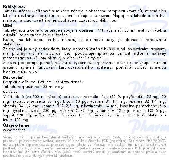 Příbalový leták - Revital Botanicals Multivitamin+minerály eff.20