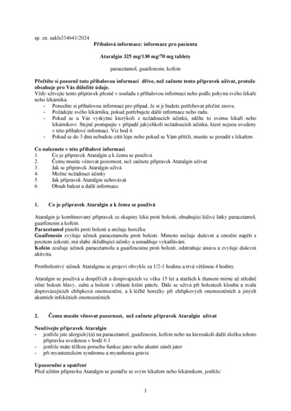 Příbalový leták (SUKL) - Ataralgin por.tbl.nob.20
