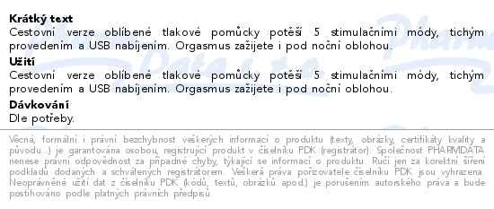 Příbalový leták - Sexy Elephant Adore Grab and Go podtlaková pomůcka