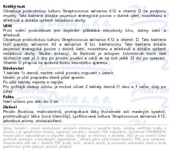 Příbalový leták - Favea Bactoral+Vitamín D tbl.30