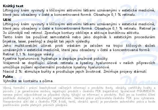 Příbalový leták - AVENE Hyaluron Activ PROCEDURE Lifting.krém 30ml