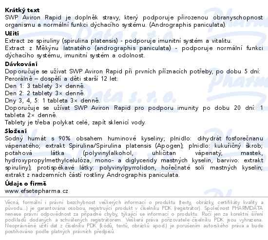 Příbalový leták - SWP Aviron Rapid 24 tablet