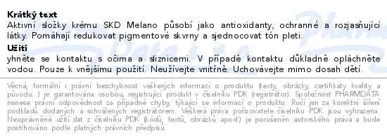 Příbalový leták - SKINDERMA SKD Melano Cream 50ml