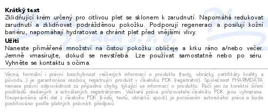 Příbalový leták - SKINDERMA Redness Cream 50ml