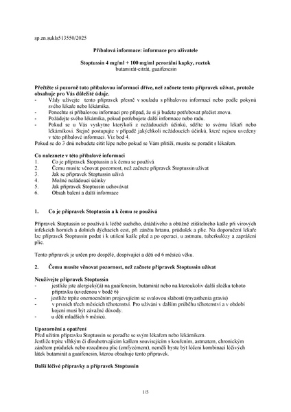 Příbalový leták (SUKL) - Stoptussin 4mg/ml+100mg/ml por.gtt.sol.1x25ml