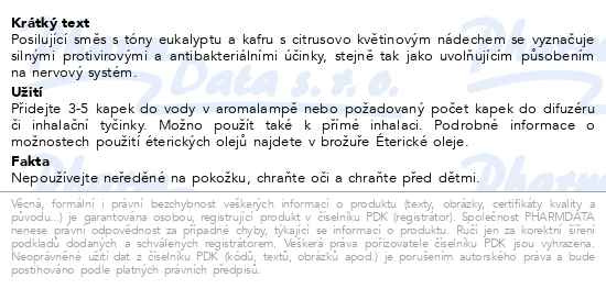 Příbalový leták - Nobilis Tilia Směs éterických olejů imunita 10ml