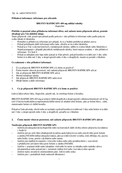 Příbalový leták (SUKL) - Brufen Rapidcaps 400mg cps.mol.30