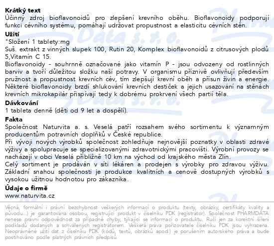 Příbalový leták - NATURVITA Vinum 60 tablet