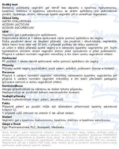 Příbalový leták - Hydrofemin Plus vaginální gel 7x5g