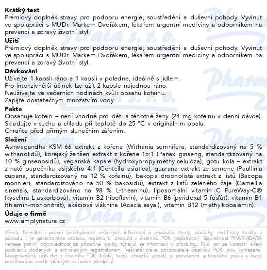 Příbalový leták - Beggs Focus&Energy cps.60