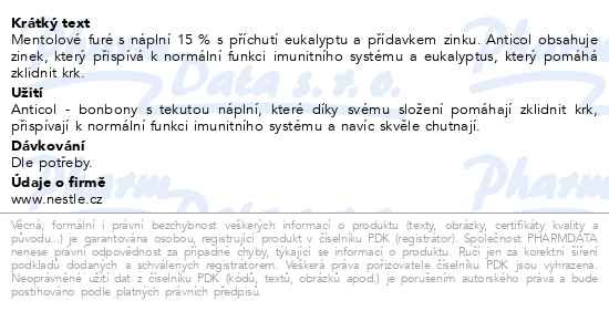 Příbalový leták - Anticol Extra Strong 50g