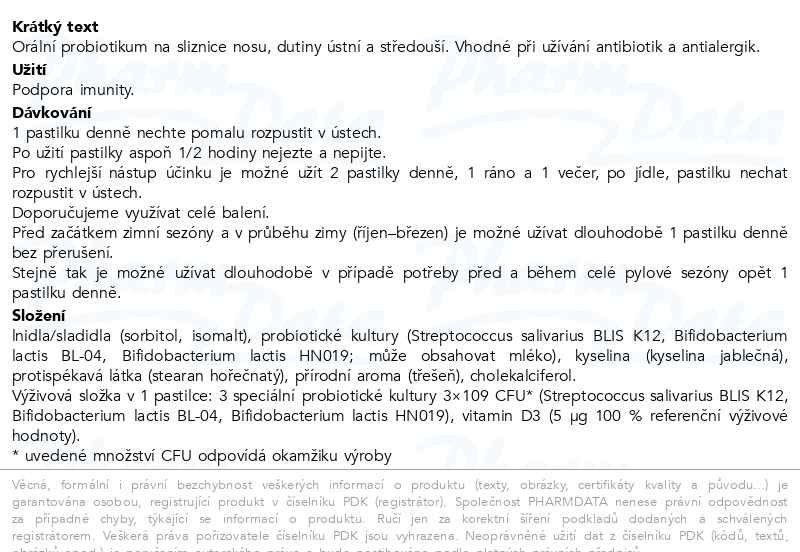 Příbalový leták - GS Bacto 3 past.20+5 XXL