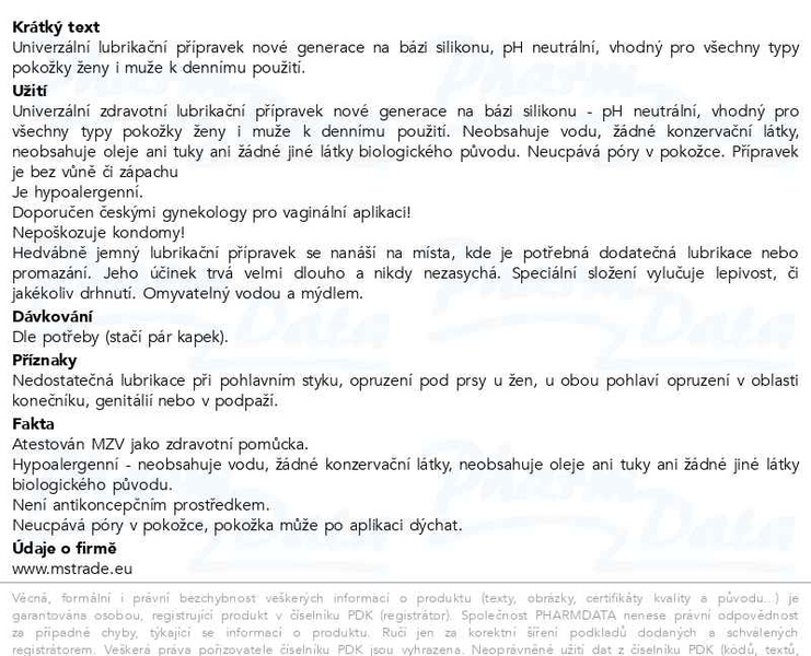 Příbalový leták - GLIDE 4you zdravotnický silikonový lubrikační gel 100ml