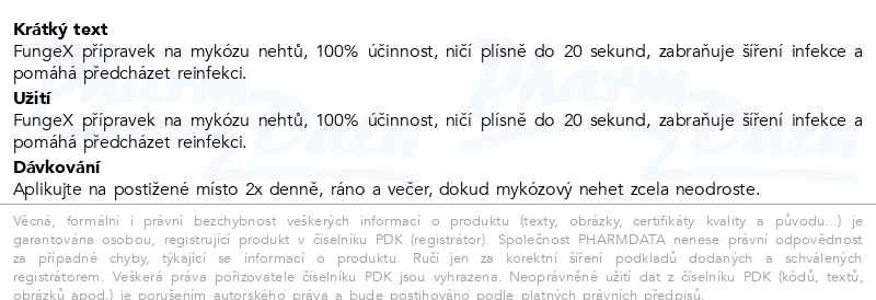Příbalový leták - FungeX přípravek na mykózu nehtů 5ml