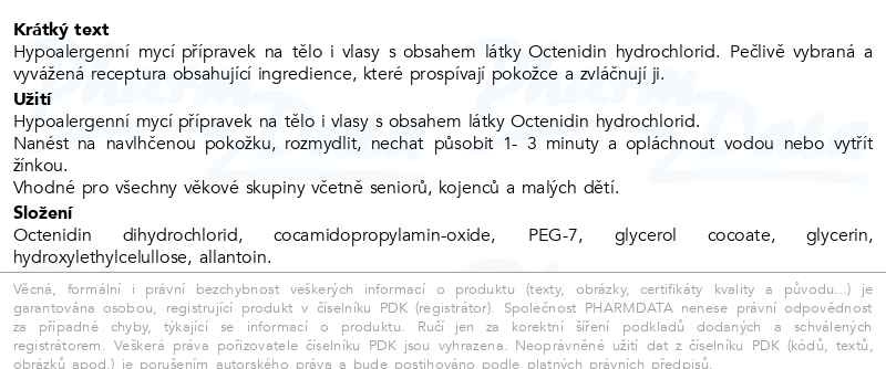 Příbalový leták - Octenisan antimikrobiální mycí emulze 150ml