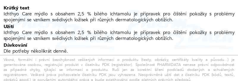 Příbalový leták - Ichthyo Care mýdlo 2.5% 90g Dr.Müller