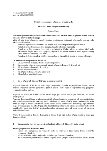 Příbalový leták (SUKL) - Bisacodyl Krka 5mg tbl.obd.105