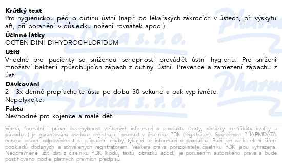Příbalový leták - Octenident 250ml