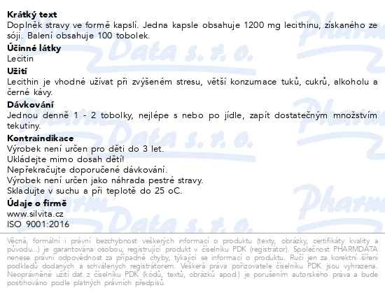 Příbalový leták - Lecitin 1200mg tob.100