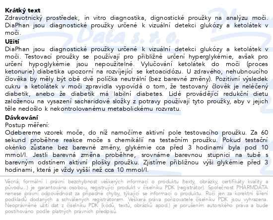 Příbalový leták - DP DIAPHAN pro sebetestování 50ks
