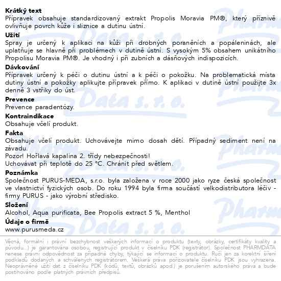 Příbalový leták - Propolis extra PM 5% spray 25ml