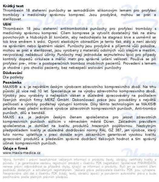Příbalový leták - mediven Thrombexin 18 stehenní punč.vel.L bílá