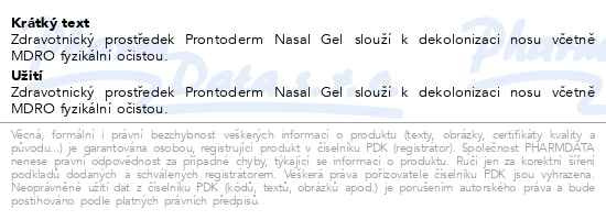 Příbalový leták - Prontoderm Nasal Gel 30ml