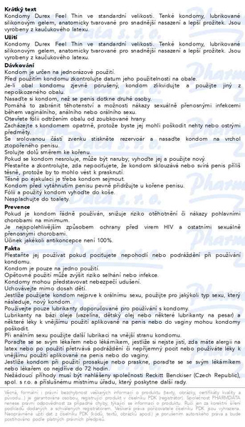 Příbalový leták - Prezervativ DUREX Feel Thin Classic 54ks (2+1)