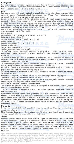 Příbalový leták - Dr.Booster 60 tablet