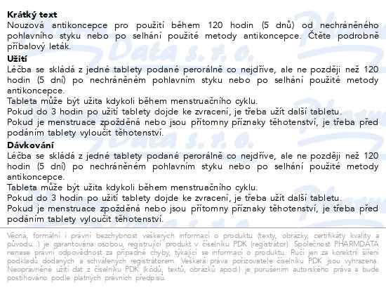 Příbalový leták - ELLAONE 30mg tbl.flm 1 II