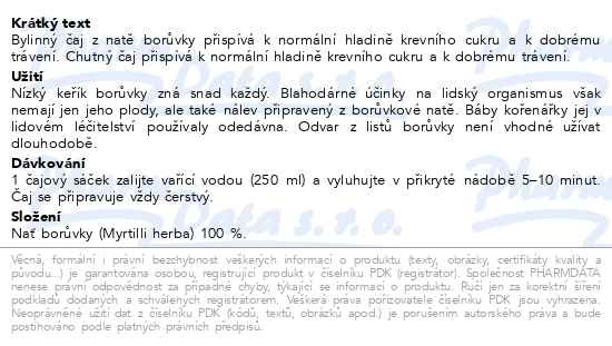 Příbalový leták - LEROS Borůvka 20x1.5g