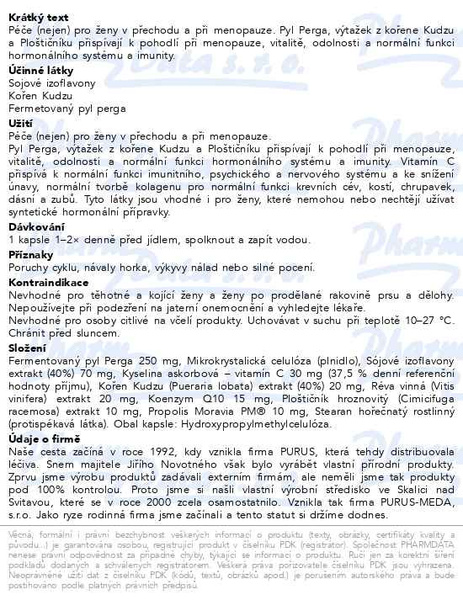 Příbalový leták - Estromenox PM pro ženy cps.50