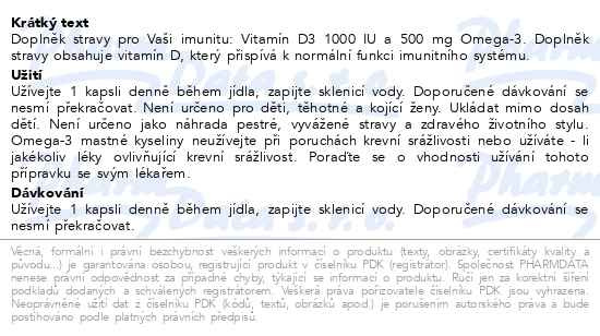 Příbalový leták - Vitamín D3 1000 IU + Omega-3 cps.60