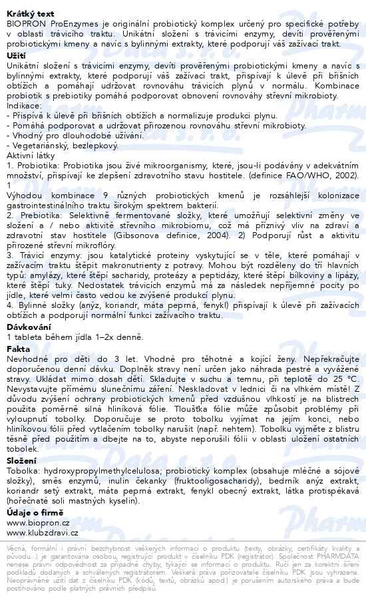 Příbalový leták - Walmark Biopron ProEnzymes 10 tobolek