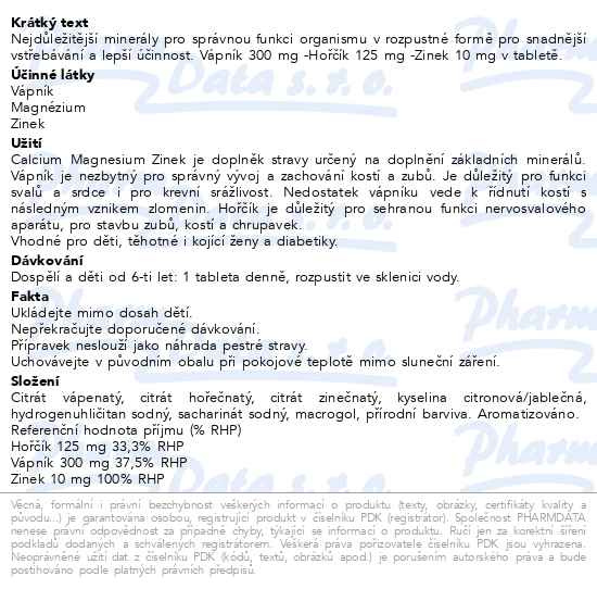 Příbalový leták - Rosen Calcium Magnesium Zinek tbl.eff.20