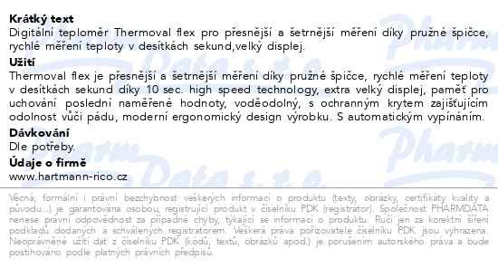 Příbalový leták - Teploměr digi.THERMOVAL Kids flex