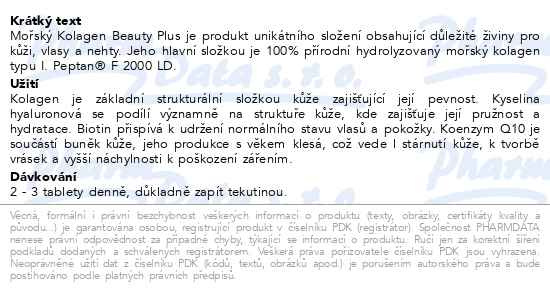 Příbalový leták - MOVit Mořský Kolagen Beauty Plus tbl.90