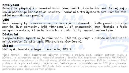 Příbalový leták - LEROS Řepík 40g
