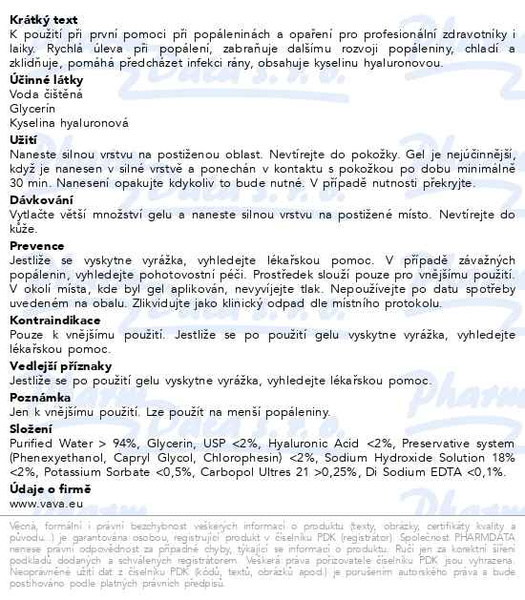 Příbalový leták - WATER-JEL burn jel chladicí gel 80ml