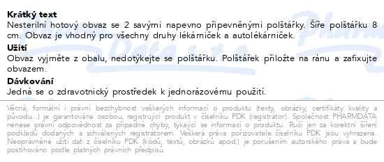 Příbalový leták - Obvaz hotový se 2 polštářky nesterilní Steriwund