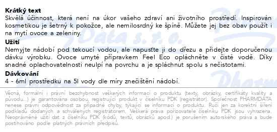 Příbalový leták - FeelEco Na nádobí okurka 1l