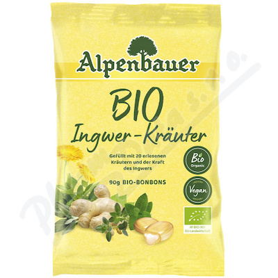 Alpenbauer Bonbóny Zázvor-bylinky BIO 90g